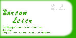 marton leier business card